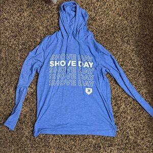 Blue 'Shove Day' Hooded Pullover Sweatshirt